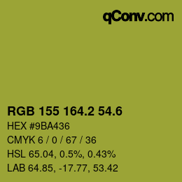 カラーコード: RGB 155 164.2 54.6 | qconv.com