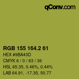 カラーコード: RGB 155 164.2 61 | qconv.com