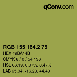 カラーコード: RGB 155 164.2 75 | qconv.com