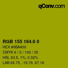 カラーコード: RGB 155 164.6 0 | qconv.com