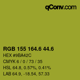 カラーコード: RGB 155 164.6 44.6 | qconv.com