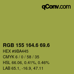 カラーコード: RGB 155 164.6 69.6 | qconv.com