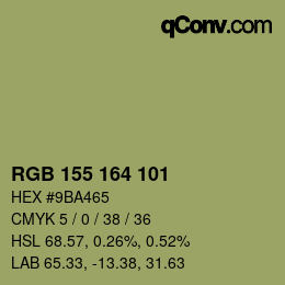 カラーコード: RGB 155 164 101 | qconv.com