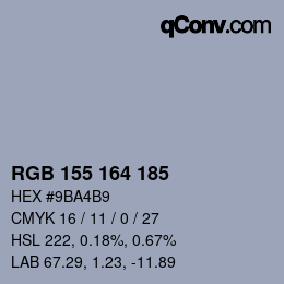 Color code: RGB 155 164 185 | qconv.com