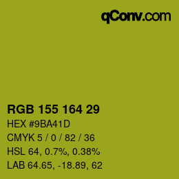カラーコード: RGB 155 164 29 | qconv.com