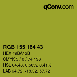 カラーコード: RGB 155 164 43 | qconv.com