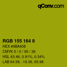 Color code: RGB 155 164 8 | qconv.com