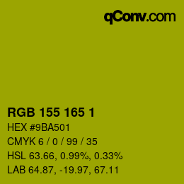 Color code: RGB 155 165 1 | qconv.com