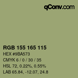 カラーコード: RGB 155 165 115 | qconv.com
