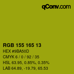 颜色代码: RGB 155 165 13 | qconv.com