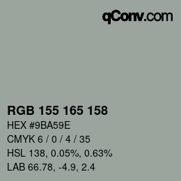 Color code: RGB 155 165 158 | qconv.com