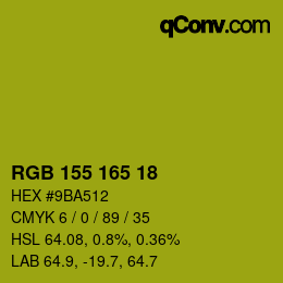Color code: RGB 155 165 18 | qconv.com