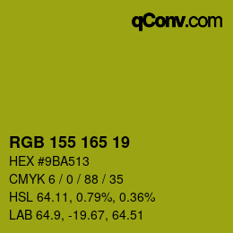カラーコード: RGB 155 165 19 | qconv.com