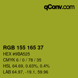カラーコード: RGB 155 165 37 | qconv.com