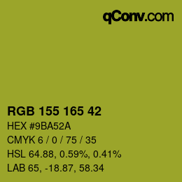 カラーコード: RGB 155 165 42 | qconv.com