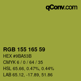 カラーコード: RGB 155 165 59 | qconv.com