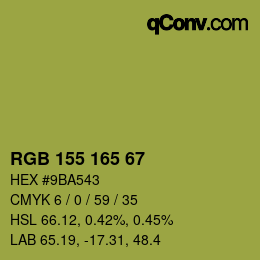 カラーコード: RGB 155 165 67 | qconv.com