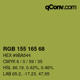 カラーコード: RGB 155 165 68 | qconv.com
