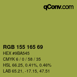 カラーコード: RGB 155 165 69 | qconv.com