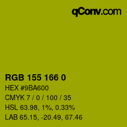 カラーコード: RGB 155 166 0 | qconv.com