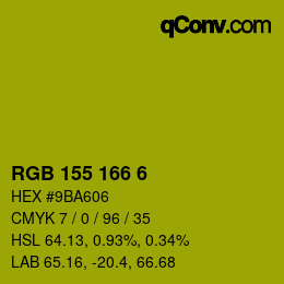 Color code: RGB 155 166 6 | qconv.com