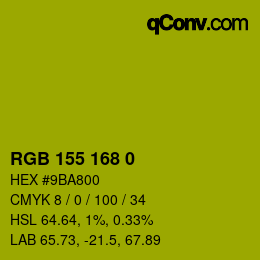 Color code: RGB 155 168 0 | qconv.com