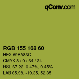 カラーコード: RGB 155 168 60 | qconv.com