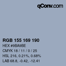 Color code: RGB 155 169 190 | qconv.com
