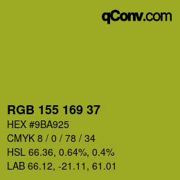颜色代码: RGB 155 169 37 | qconv.com
