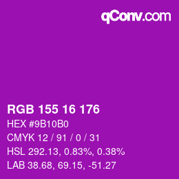 Color code: RGB 155 16 176 | qconv.com