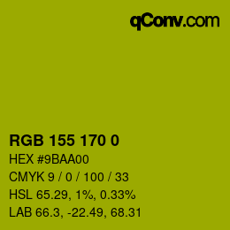カラーコード: RGB 155 170 0 | qconv.com