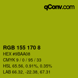 Color code: RGB 155 170 8 | qconv.com