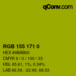 Color code: RGB 155 171 0 | qconv.com