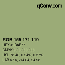 カラーコード: RGB 155 171 119 | qconv.com