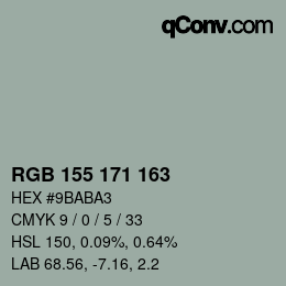カラーコード: RGB 155 171 163 | qconv.com