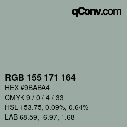 Color code: RGB 155 171 164 | qconv.com