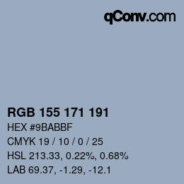 カラーコード: RGB 155 171 191 | qconv.com