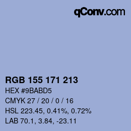 颜色代码: RGB 155 171 213 | qconv.com