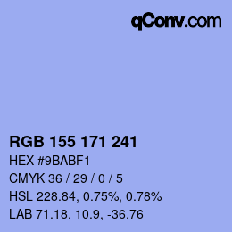 カラーコード: RGB 155 171 241 | qconv.com