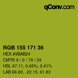カラーコード: RGB 155 171 36 | qconv.com