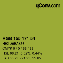 颜色代码: RGB 155 171 54 | qconv.com