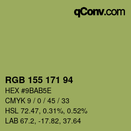 颜色代码: RGB 155 171 94 | qconv.com