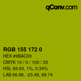Color code: RGB 155 172 0 | qconv.com