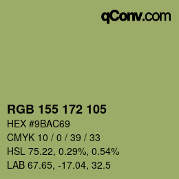 Color code: RGB 155 172 105 | qconv.com