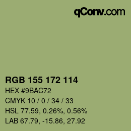 カラーコード: RGB 155 172 114 | qconv.com