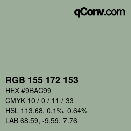 カラーコード: RGB 155 172 153 | qconv.com