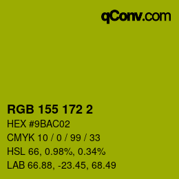 颜色代码: RGB 155 172 2 | qconv.com