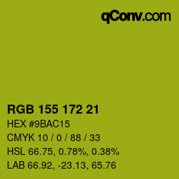 颜色代码: RGB 155 172 21 | qconv.com