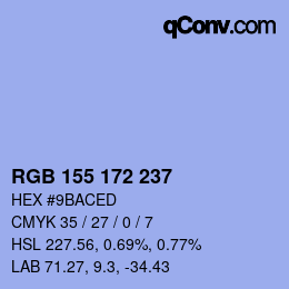 Color code: RGB 155 172 237 | qconv.com