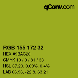 颜色代码: RGB 155 172 32 | qconv.com